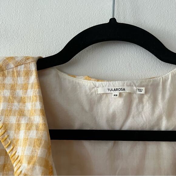 Tularosa Charleston Yellow Gingham Ruffle Mini Dress - Picture 6 of 6